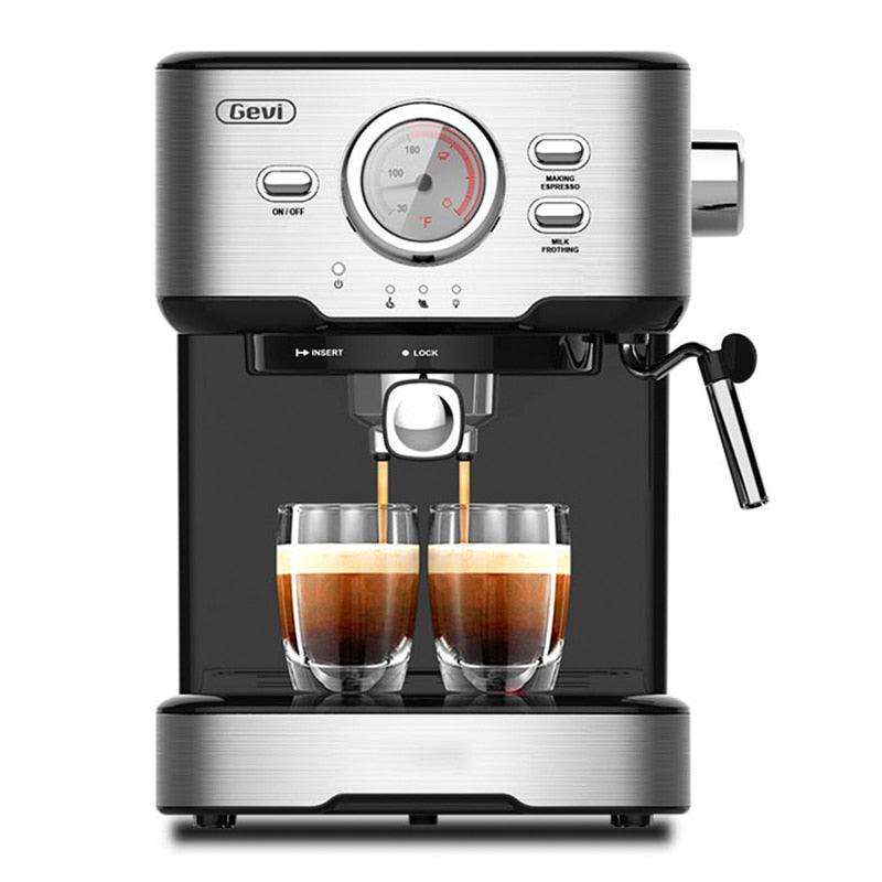 Semi-automatic Household Coffee Maker with Foaming Milk Frother