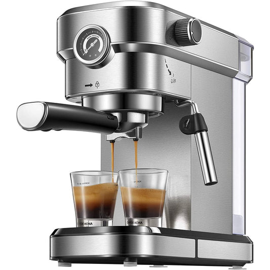 15 Bar Fast Heating Espresso Coffee Machine with Milk Frother Wand