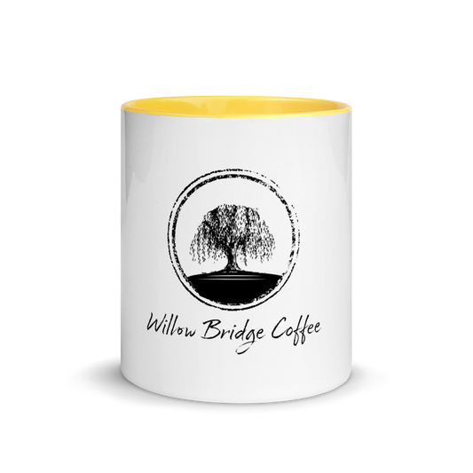 Willow Bridge Coffee White Ceramic Mug with Color Inside